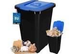 Kotarbau® Cestino Per Rifiuti 50L Coperchio Per La Raccolta Differenziata In Blu Cestino In Polietilene 50L Cestino Con Coperchio Cestino 50L Con Coperchio Cestino Grande Cestino 50 Litri