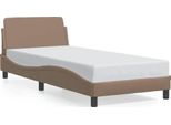Vidaxl Struttura Letto "Dover"" Cappuccino-Marrone 80X200 Cm In Pelle Finta"