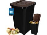 Kotarbau® Cestino Per Rifiuti 50L Coperchio Per La Raccolta Differenziata In Marrone Cestino In Polietilene 50L Cestino Con Coperchio Cestino 50L Con Coperchio Cestino Grande Cestino 50 Litri