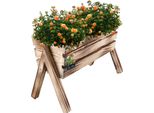 Kotarbau® Fioriera Su Gambe 40,5 X 18 X 28,5 Cm In Legno Fiammato Letto Rialzato Per Erbe Da Balcone Fioriera In Legno Letto Rialzato Per Terrazza E Balcone Letto Per Verdure Letti Rialzati