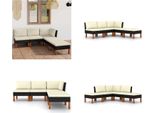 vidaXL 5 tlg. Garten Lounge Set mit Kissen Poly Rattan Schwarz - Garten-Sofa-Set - Garten-Sofa-Sets - Gartenmöbel Set - Gartenmöbel Sets