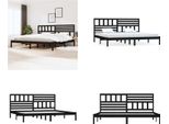 Vidaxl Letto In Legno Massiccio Pino Nero 200X200 Cm - Struttura Letto - Letto - Letto - Letto In Legno Massiccio