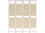 Vidaxl 4 Pezzi Divisorio Crema 140X165 Cm In Tessuto - Divisorio Per Ambienti - Divisorio Per Ambienti - Schermo Privacy - Schermo