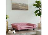 The Living Store Letto Per Cani Rosa 70X48X22 Cm In Velluto