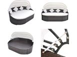 Vidaxl Lettino Da Esterno Con Tetto In Poly Rattan Marrone - Lettino Da Sole - Lettino Da Sole - Lettino In Rattan - Lettino In Rattan