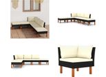 vidaXL 6 tlg. Garten Lounge Set mit Kissen Poly Rattan Schwarz - Garten-Sofa-Set - Garten-Sofa-Sets - Gartenmöbel Set - Gartenmöbel Sets
