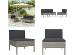Vidaxl Sedie Da Giardino 3 Pezzi Con Cuscini In Poly Rattan Grigio - Sedia Da Giardino - Sedie Da Giardino - Sedia Da Esterno - Sedie Da Esterno