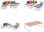 vidaXL 4 tlg. Garten Lounge Set mit Auflagen Aluminium und WPC - Garten-Sofa-Set - Garten-Sofa-Sets - Gartenmöbel Set - Gartenmöbel Sets