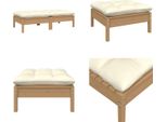 Vidaxl Divano Da Giardino A 2 Posti Con Cuscini Crema In Pino Massiccio - Divano Da Giardino A 2 Posti - Divano Da Giardino - Divano Da Esterno