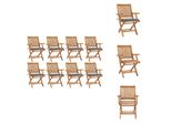 Vidaxl Sedie Da Giardino Pieghevoli Con Cuscini 8 Pz. Legno Massiccio Di Teak - Sedie Da Giardino