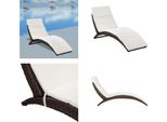 Vidaxl Lettino Prendisole Pieghevole Con Cuscino In Rattan Marrone - Lettino Prendisole - Lettini Prendisole - Lettini Prendisole