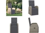 Vidaxl Sedia A Sdraio Da Giardino Con Cuscino In Rattan Grigio - Sedia Da Giardino - Sedie Da Giardino - Mobili Da Giardino - Mobili Da Giardino