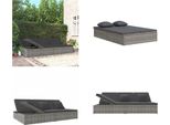 Vidaxl Lettino Prendisole Con Cuscini In Rattan Grigio Scuro - Lettino Prendisole - Lettino Prendisole - Lettino Da Giorno