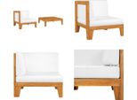 Vidaxl Set Salotto Da Giardino 2 Pezzi Con Cuscini In Legno Massiccio Di Acacia - Set Salotto Da Giardino - Set Salotto Da Giardino - Mobili Da Giardino - Set Mobili Da Giardino