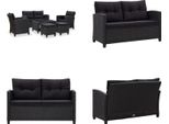 Vidaxl Set Di 6 Divani Da Giardino Con Cuscini In Poly Rattan Nero - Divano Da Giardino - Divani Da Giardino - Lounge - Lounging