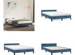 Vidaxl Struttura Letto Con Testiera Blu Scuro 120X200 Cm In Velluto - Struttura Letto Con Testiera - Struttura Letto Con Testiera - Struttura Letto - Letto Con Testiera
