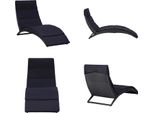 Vidaxl Lettino Prendisole Con Cuscino In Polirattan Nero - Lettino Prendisole - Lettini Prendisole - Lettino Prendisole Pieghevole - Lettini Prendisole Pieghevoli