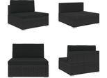 Vidaxl Divano Modulare Sezione Centrale 1 Pz. + Cuscini Poly Rattan Nero - Divano Centrale - Divani Centrali - Divano Sezione Centrale - Divani Sezioni Centrali