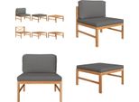 Vidaxl Set Salotto Da Giardino 3 Pezzi Con Cuscini In Teak Grigio Scuro - Set Salotto Da Giardino - Set Salotto Da Giardino - Mobili Da Giardino - Set Mobili Da Giardino