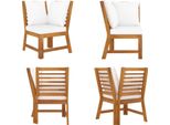 Vidaxl Divano Angolare Modulare Con Cuscini Bianchi Crema In Legno Massiccio Di Acacia - Divano Angolare Modulare - Divani Angolari Modulari - Divano Modulare - Divani Modulari