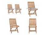 Vidaxl Sedie Da Giardino 2 Pz. Cuscini A Quadri Grigi In Teak Massiccio - Sedia Da Giardino - Sedie Da Giardino - Sedia Da Giardino Di Legno - Sedie Da Giardino Di Legno