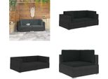 Vidaxl Divani Ad Angolo 2 Pezzi Con Cuscini In Poly Rattan Nero - Divano Ad Angolo - Divani Ad Angolo - Divano A 2 Posti - Divani A 2 Posti