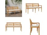 Vidaxl Panca Batavia Con Cuscino 150 Cm In Legno Massiccio Di Teak - Panca Batavia - Panche Batavia - Panca Da Giardino - Panca