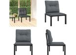 Vidaxl Sedia Da Giardino Con Cuscino In Poly Rattan Nero E Grigio - Sedia Da Giardino - Sedie Da Giardino - Sedia - Poltrona