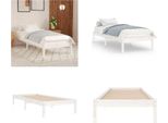 Vidaxl Letto In Legno Massiccio Di Pino Bianco 90X200 Cm - Struttura Letto - Struttura Letto In Legno - Letto - Letti