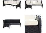 Vidaxl Divano Angolare Da Giardino 2 Pz. Poly Rattan Nero - Divano Da Giardino - Divani Da Giardino - Divano - Divani