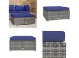 Vidaxl Sgabello Da Giardino Con Cuscino Grigio 70X70X30 Cm In Poly Rattan - Poggiapiedi Da Giardino - Poggiapiedi Da Giardino - Poggiapiedi Da Esterno