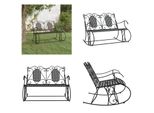 Vidaxl Panca A Dondolo A 2 Posti 113 Cm In Acciaio Nero - Panca A Dondolo - Panca A Dondolo - Panca - Panchina