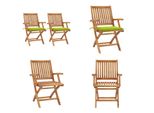 Vidaxl Sedie Da Giardino 2 Pezzi Con Cuscini Verde Chiaro In Legno Massiccio Di Teak - Sedia Da Giardino - Sedie Da Giardino - Sedia Da Giardino In Legno - Sedie Da Giardino In Legno
