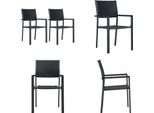 Vidaxl Sedie Da Giardino 2 Pezzi In Plastica Nera Effetto Rattan - Sedia Da Giardino - Sedie Da Giardino - Sedia Da Giardino In Plastica - Sedie Da Giardino In Plastica