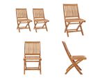 Vidaxl Sedie Da Giardino Pieghevoli 2 Pz. Legno Massiccio Teak - Sedia Da Giardino - Sedie Da Giardino - Sedia Di Legno - Sedie Di Legno