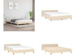 Vidaxl Giroletto Con Testiera Panna 140X200 Cm In Tessuto - Giroletto Con Testiera - Giroletti Con Testiera - Giroletto - Letto Con Testiera