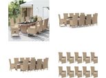 Vidaxl Set Da Pranzo Da Giardino 11 Pezzi Con Cuscini In Poly Rattan Beige - Set Da Pranzo Da Giardino - Set Da Pranzo Da Giardino - Set Da Pranzo Da Terrazza