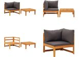 Vidaxl Set Salotto Da Giardino 2 Pezzi Con Cuscini Grigio Scuro In Legno Di Acacia - Set Salotto Da Giardino - Set Salotto Da Giardino - Set Mobili Da Giardino - Set Mobili Da Giardino