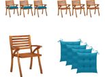 Vidaxl Sedie Da Pranzo Da Giardino Con Cuscino 3 Pz. Legno Massiccio Di Acacia - Sedia Da Pranzo - Sedie Da Pranzo - Sedie Da Pranzo In Legno - Sedia Da Pranzo Con Cuscino