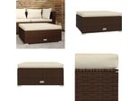 Vidaxl Sgabello Da Giardino Con Cuscino Marrone 70X70X30 Cm In Poly Rattan - Sgabello Da Giardino - Sgabello Da Giardino - Poggiapiedi - Ottomana