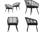 Vidaxl Sedie Da Giardino 2 Pezzi Con Cuscini In Poly Rattan Nero - Sedia Da Giardino - Sedia - Sedie
