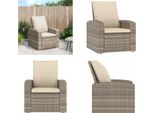 Vidaxl Poltrona Da Giardino Regolabile Con Cuscino In Poly Rattan Marrone Chiaro - Poltrona Da Giardino - Poltrona Da Patio - Poltrona Da Esterno - Sedia Da Giardino