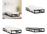 Vidaxl Letto In Legno Massiccio Nero 90X200 Cm - Struttura Letto - Letto - Struttura Letto In Legno