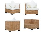 Vidaxl Divano Angolare Con Cuscini In Rattan Naturale - Divano - Divani - Divano Angolare - Divani Angolari - Divani Angolari