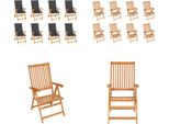 Vidaxl Sdraio Da Giardino Con Cuscini 8 Pz. Legno Massiccio Di Teak - Sedia Da Giardino - Sedie Da Giardino - Sdraio Da Giardino - Sdraio Da Giardino