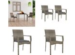 Vidaxl Sedie Da Giardino Con Cuscino 2 Pz. Poly Rattan Grigio - Sedia Da Giardino - Sedie Da Giardino - Mobili Da Giardino - Mobili Da Esterno