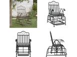 Vidaxl Sedia A Dondolo 61 Cm Acciaio Nero - Sedia A Dondolo - Sedie A Dondolo - Panca A Dondolo - Sedia Da Giardino