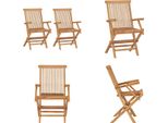 Vidaxl Sedie Da Giardino Pieghevoli 2 Pz. Legno Massiccio Teak - Sedia Da Giardino - Sedie Da Giardino - Sedia Da Giardino In Legno - Sedie Da Giardino In Legno