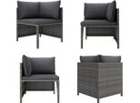 Vidaxl Divano Angolare Modulare Con Cuscini In Polirattan Grigio - Divano Angolare Modulare - Divani Angolari Modulari - Divani Angolari Modulari - Divani Angolari Modulari