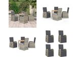 Vidaxl Set Da Pranzo Da Giardino 5 Pezzi Con Cuscini In Poly Rattan Grigio - Set Da Pranzo Da Giardino - Set Da Pranzo Da Giardino - Set Da Pranzo Da Terrazza